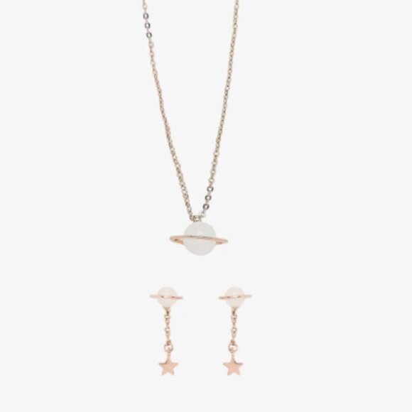 Pura Vida Saturn Necklace & Earring Set NWT - Picture 1 of 3